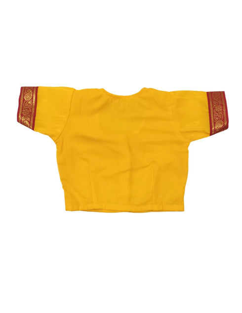 BookMyCostume Devaki Yellow Saree Janmashtami Girls Fancy Dress Costume